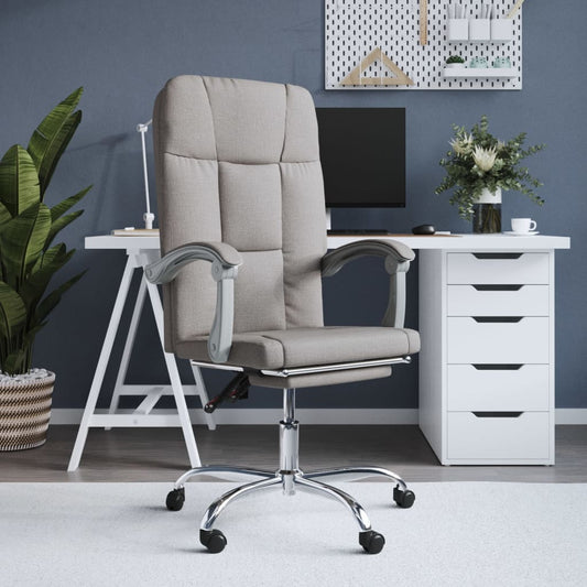 Chaise de bureau inclinable en tissu taupe