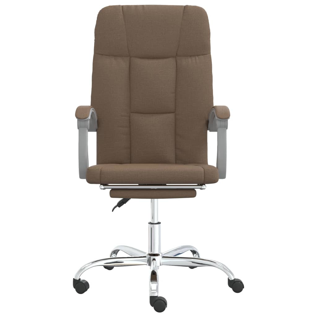 Fauteuil de bureau avec fonction inclinable, tissu marron