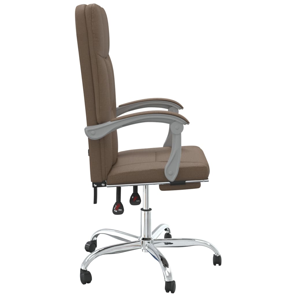 Fauteuil de bureau avec fonction inclinable, tissu marron