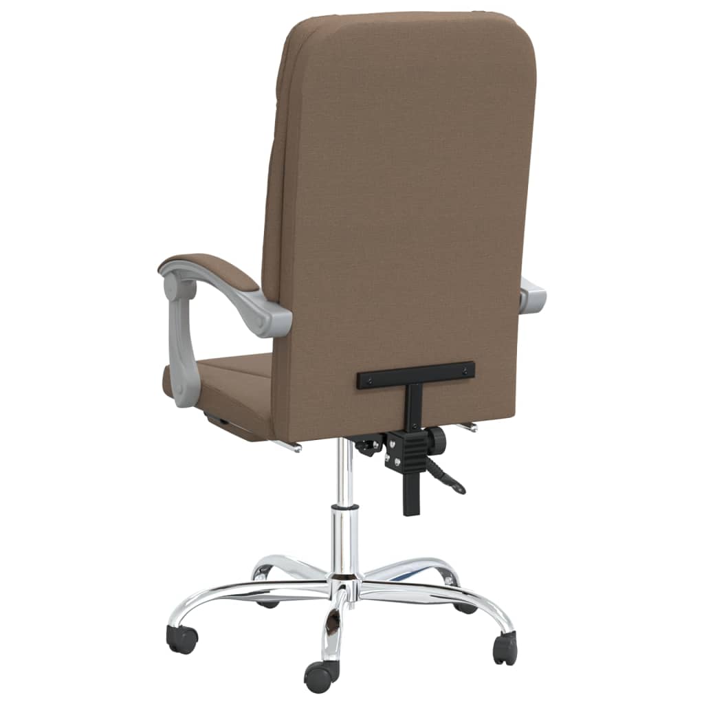 Fauteuil de bureau avec fonction inclinable, tissu marron
