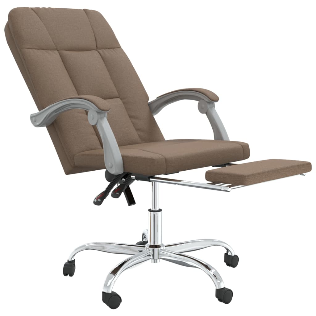 Fauteuil de bureau avec fonction inclinable, tissu marron