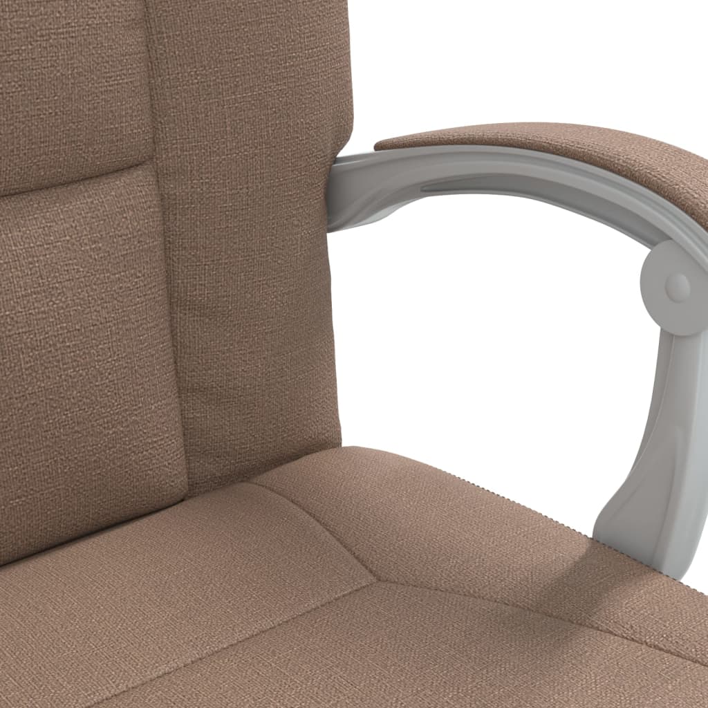Fauteuil de bureau avec fonction inclinable, tissu marron