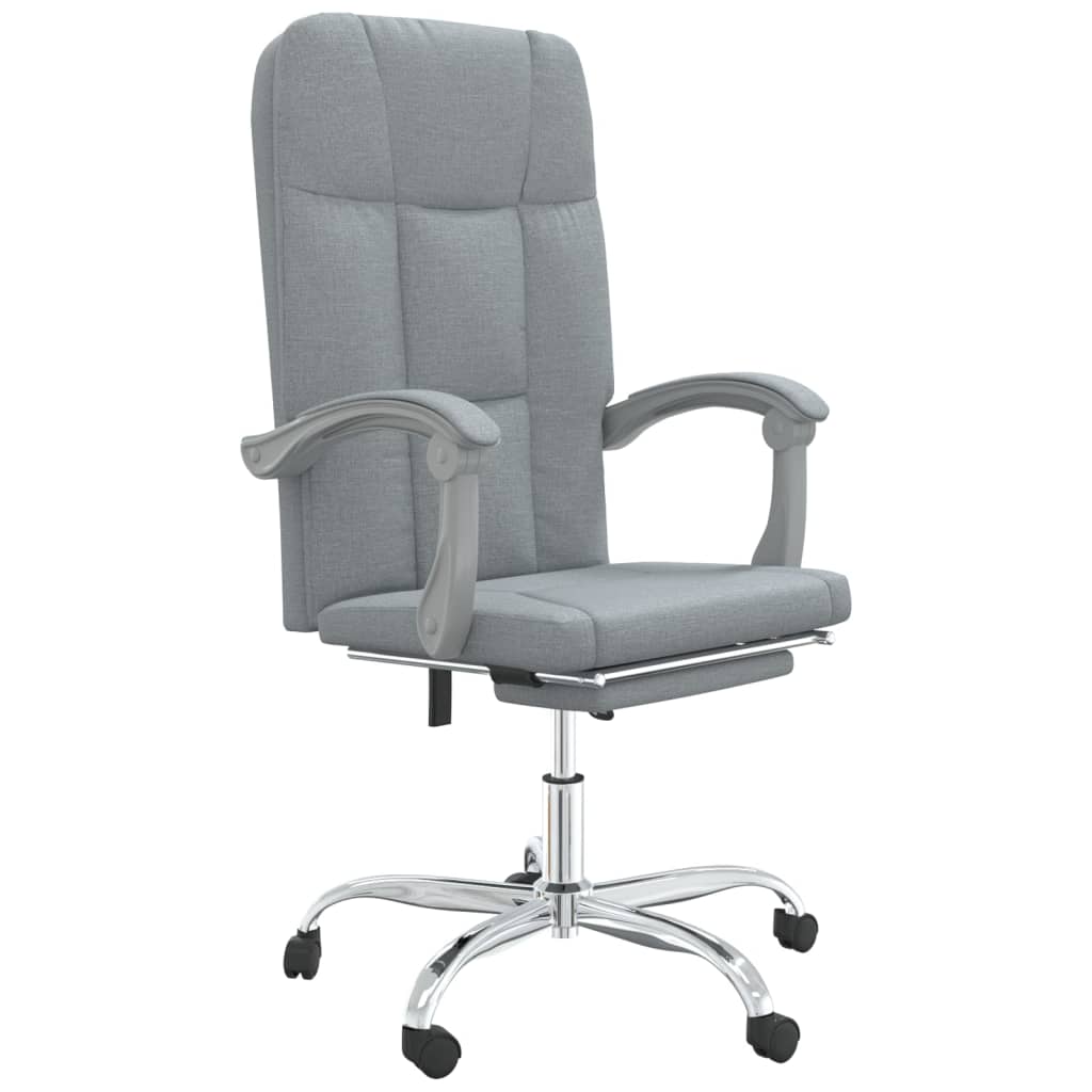 Office Chair with Reclining Function Light Gray Fabric
