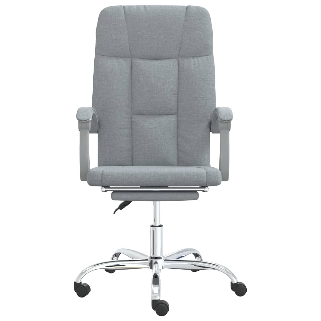 Office Chair with Reclining Function Light Gray Fabric