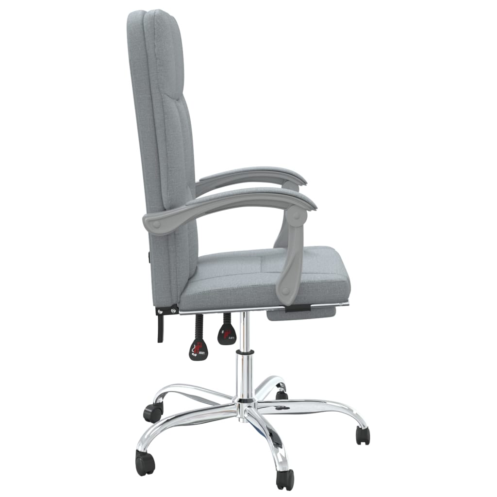 Office Chair with Reclining Function Light Gray Fabric