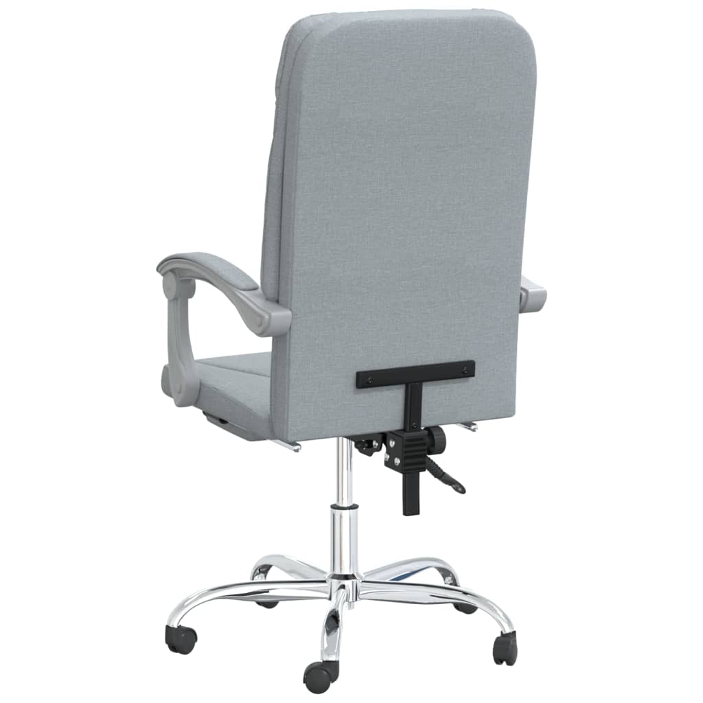 Office Chair with Reclining Function Light Gray Fabric
