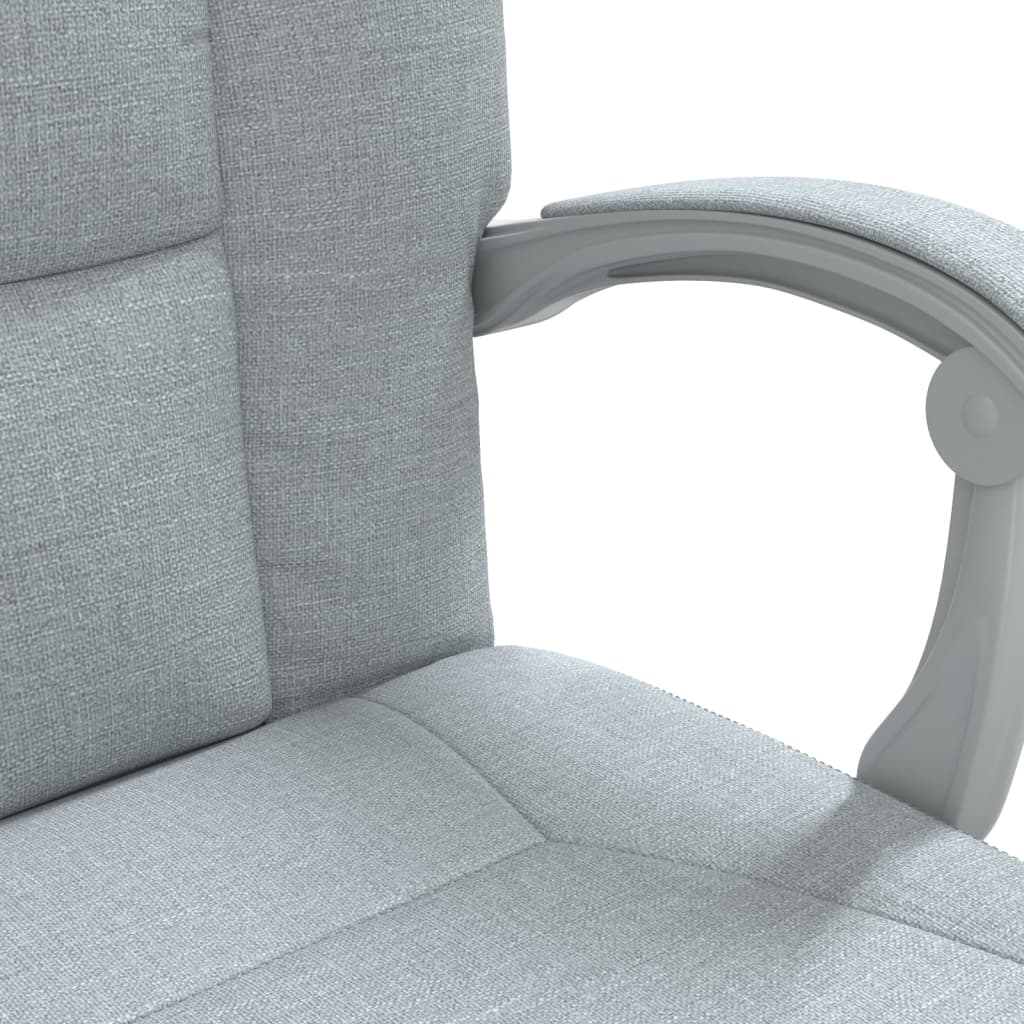 Office Chair with Reclining Function Light Gray Fabric