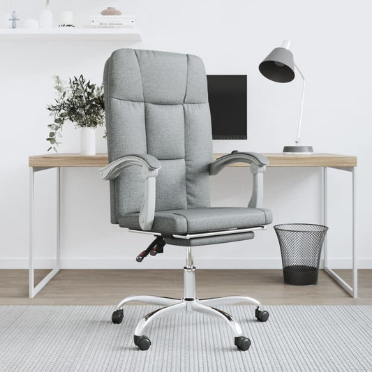 Fauteuil de bureau inclinable en tissu gris clair