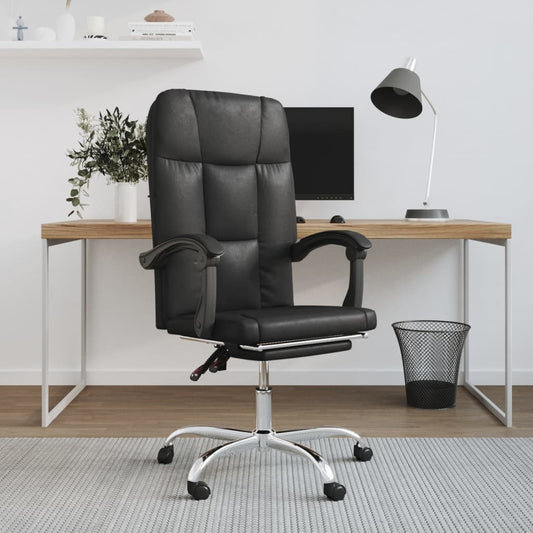 Fauteuil de bureau inclinable en similicuir noir