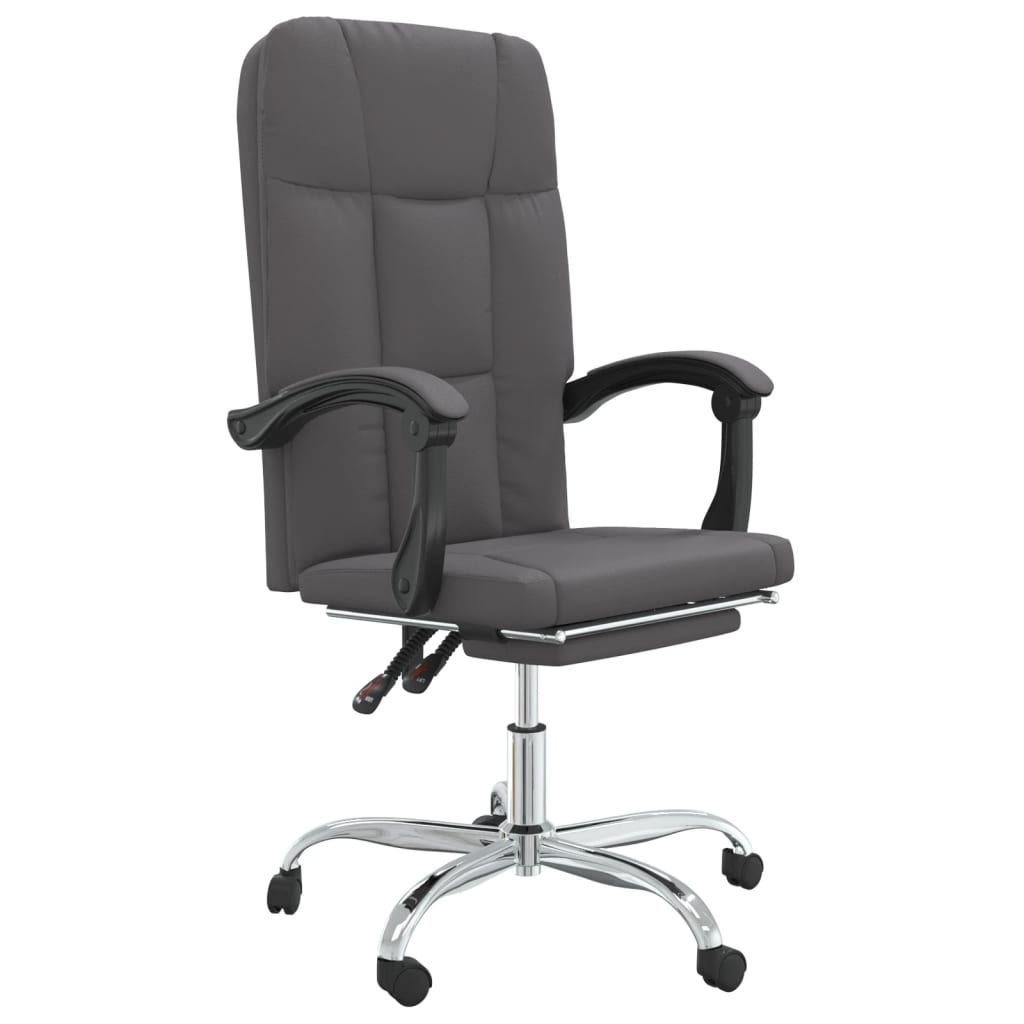 Fauteuil de bureau inclinable en similicuir gris