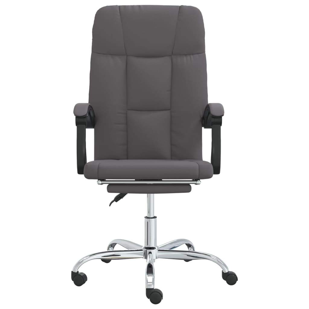 Fauteuil de bureau inclinable en similicuir gris