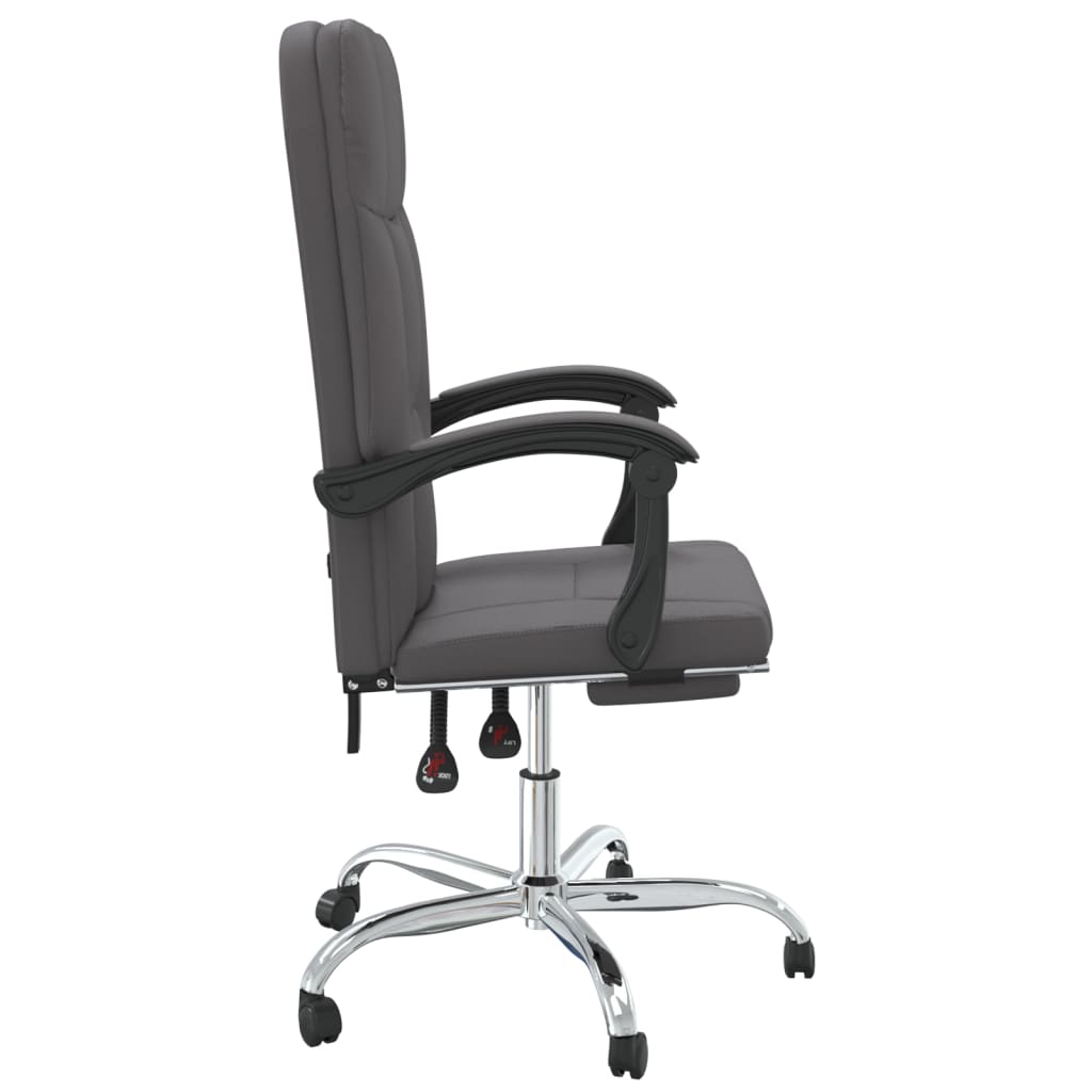 Fauteuil de bureau inclinable en similicuir gris