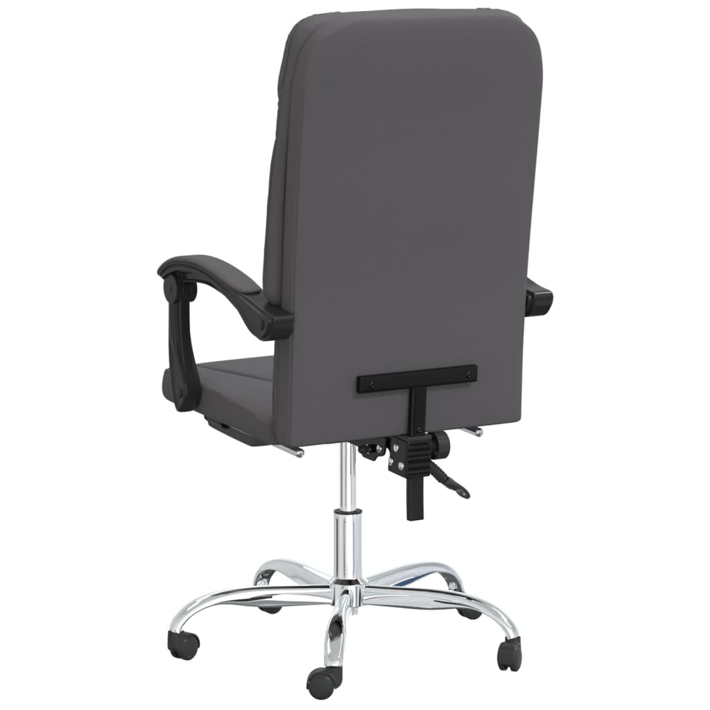 Fauteuil de bureau inclinable en similicuir gris