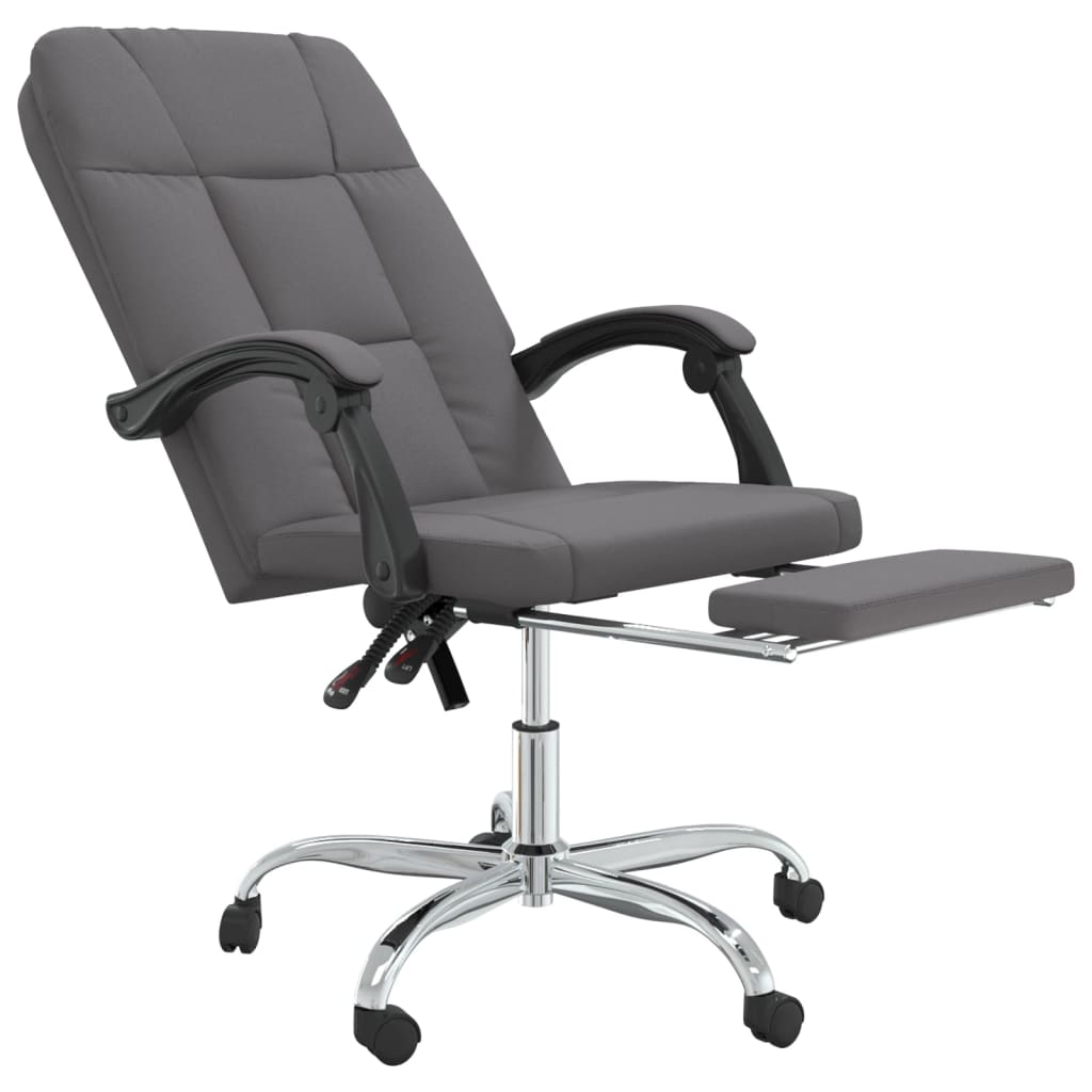 Fauteuil de bureau inclinable en similicuir gris