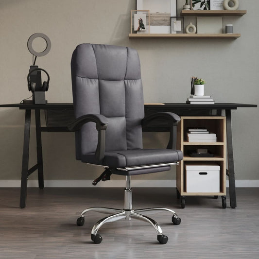 Fauteuil de bureau inclinable en similicuir gris
