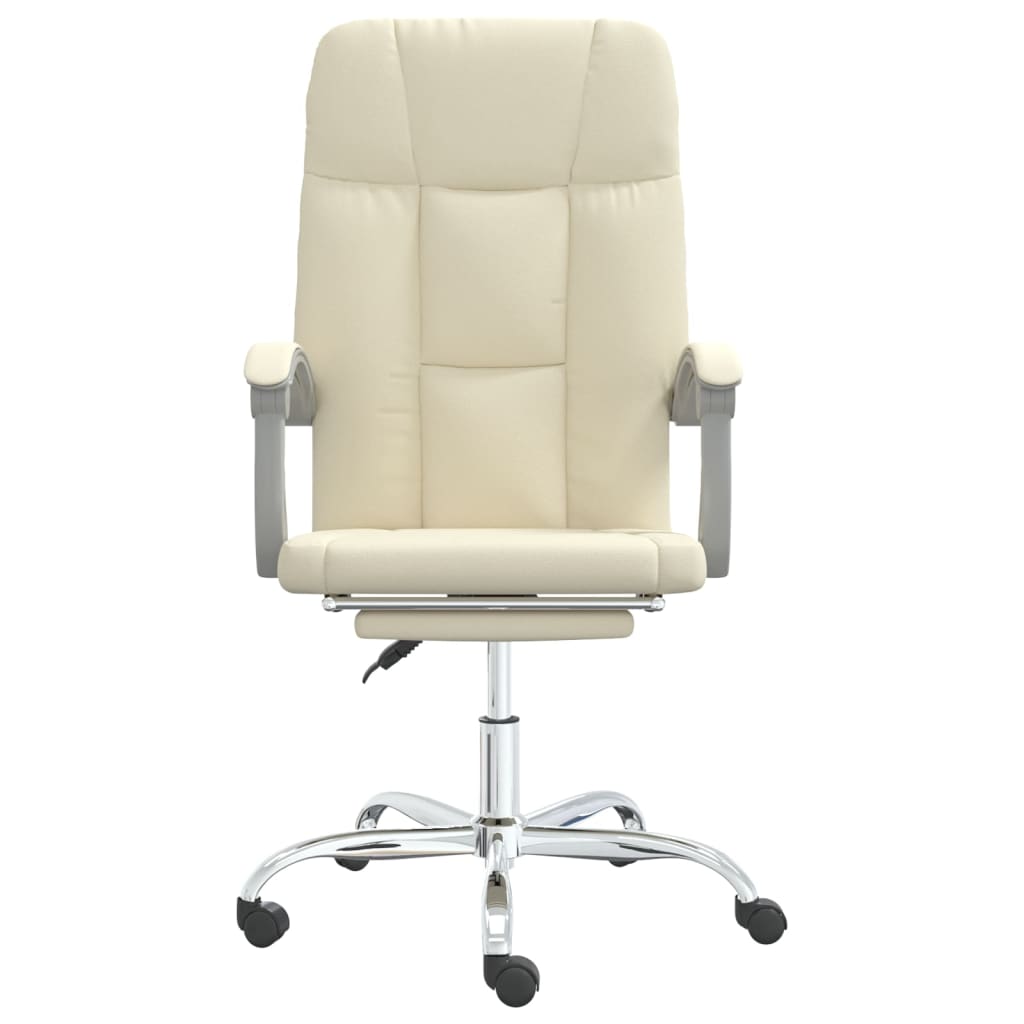 Chaise de bureau inclinable en similicuir crème