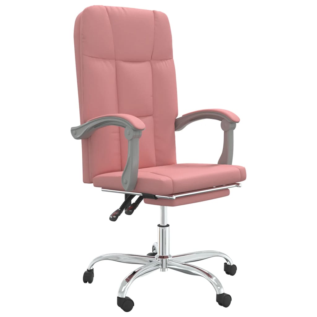 Fauteuil de bureau inclinable en cuir synthétique rose