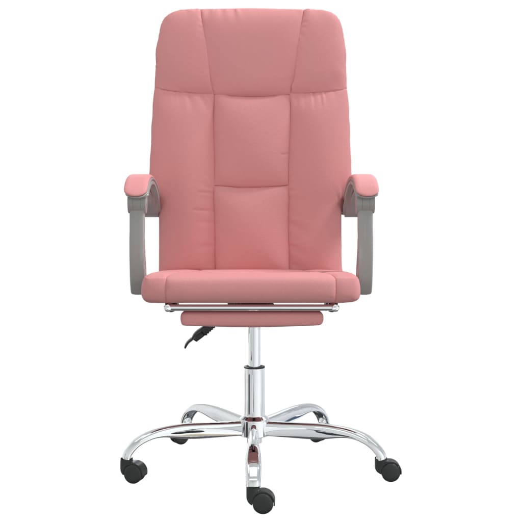 Fauteuil de bureau inclinable en cuir synthétique rose