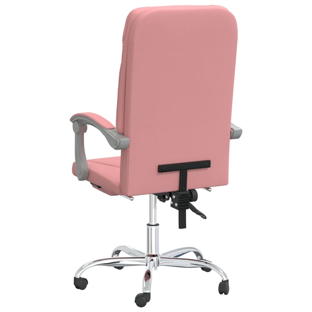Fauteuil de bureau inclinable en cuir synthétique rose