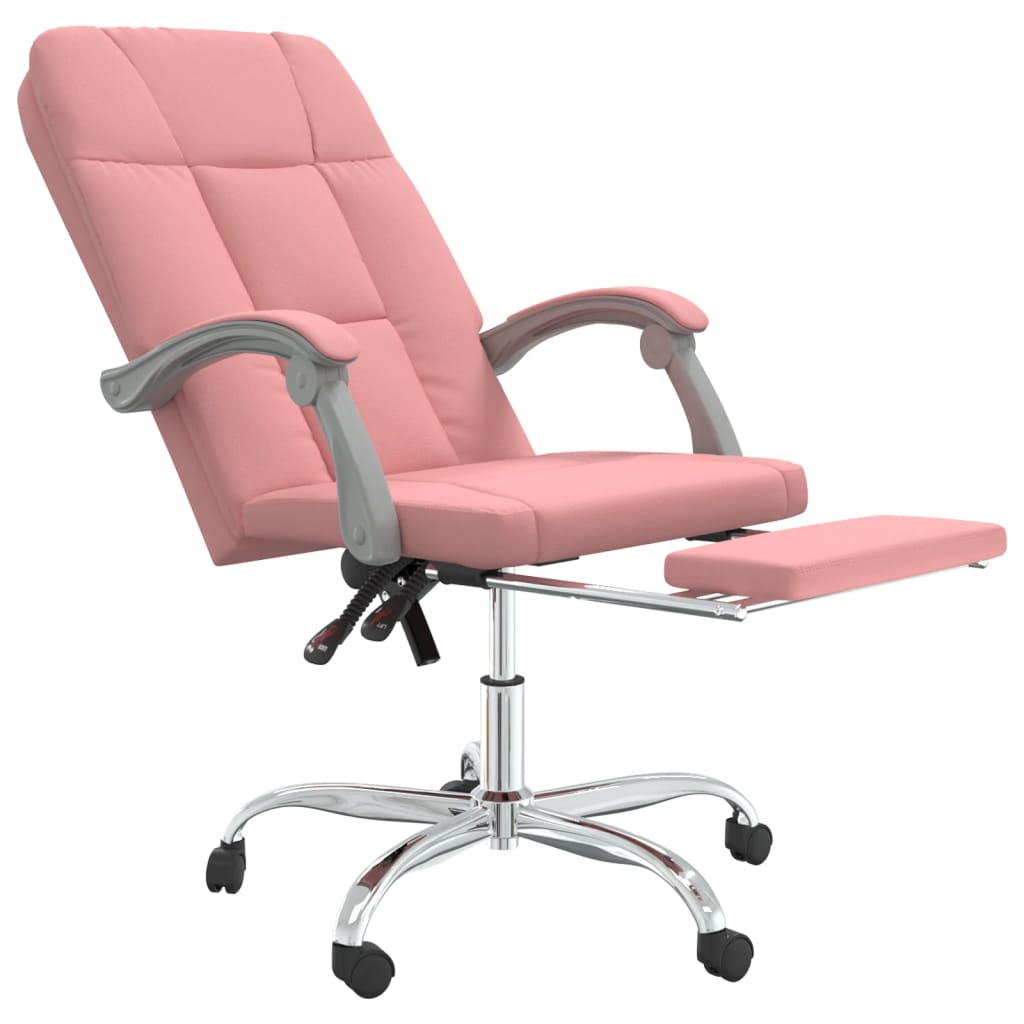 Fauteuil de bureau inclinable en cuir synthétique rose