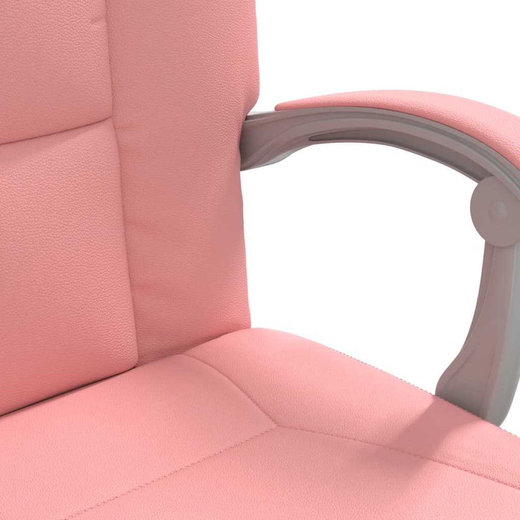 Fauteuil de bureau inclinable en cuir synthétique rose
