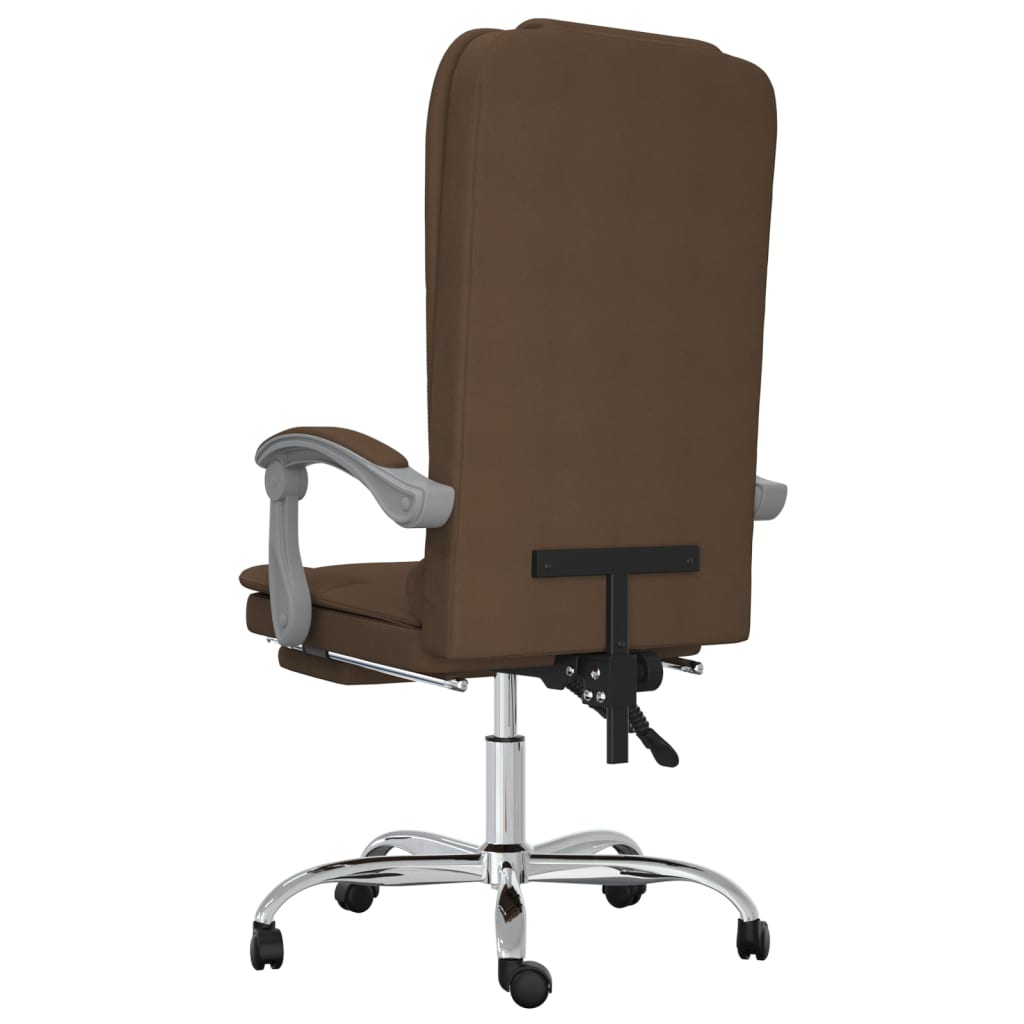 Office Chair with Massage Function Brown Fabric