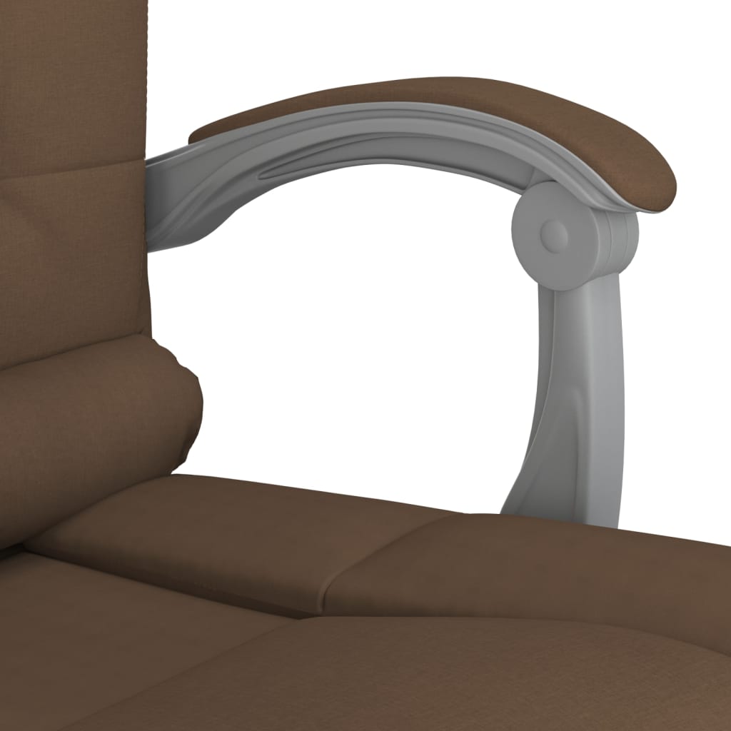 Office Chair with Massage Function Brown Fabric