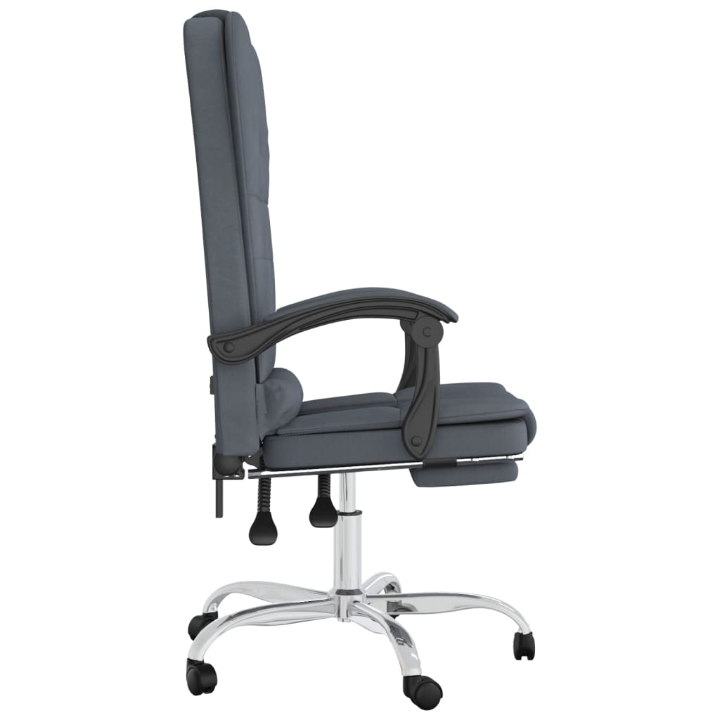Office Chair with Massage Function Dark Grey Velvet
