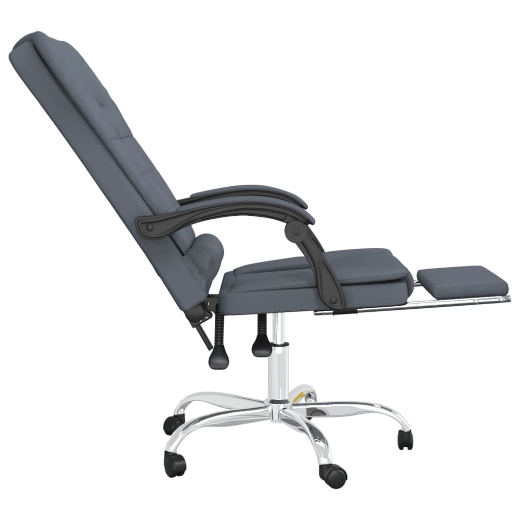 Office Chair with Massage Function Dark Grey Velvet