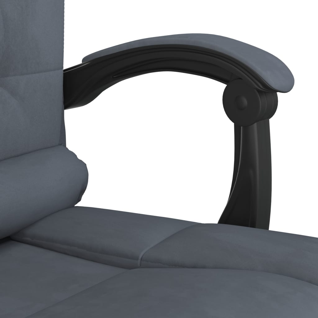 Office Chair with Massage Function Dark Grey Velvet