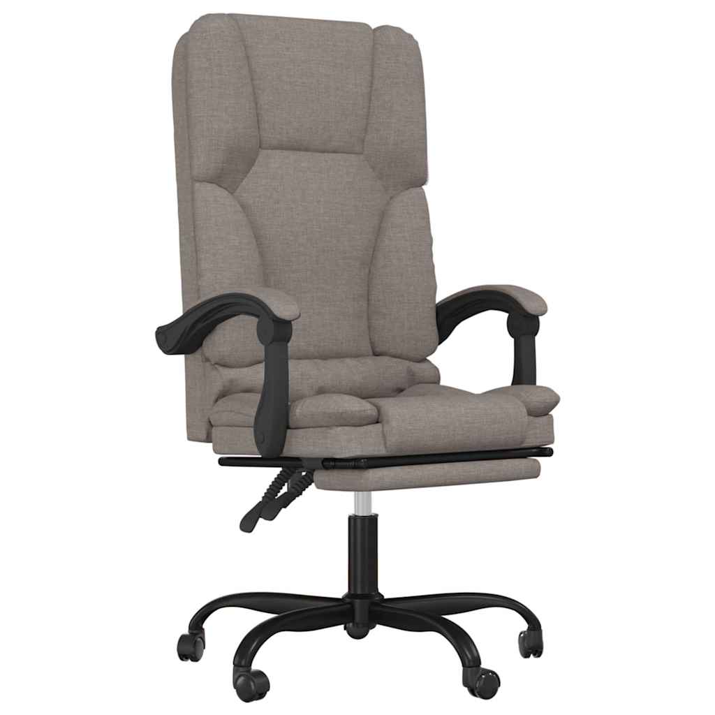 Office Chair with Massage Function Taupe Fabric