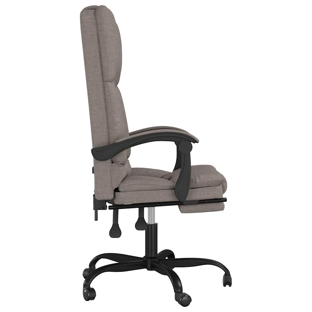 Office Chair with Massage Function Taupe Fabric