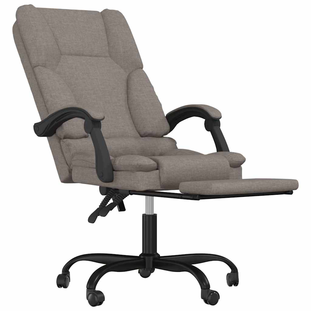 Office Chair with Massage Function Taupe Fabric
