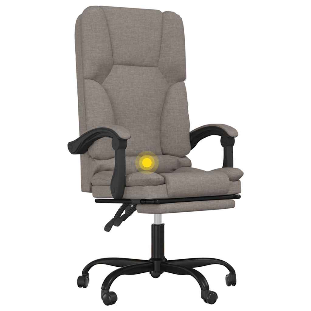 Office Chair with Massage Function Taupe Fabric