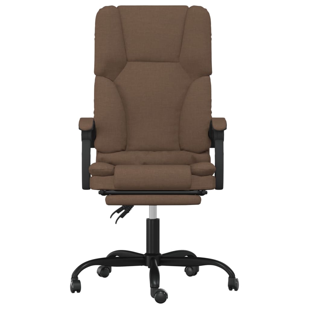 Office Chair with Massage Function Brown Fabric