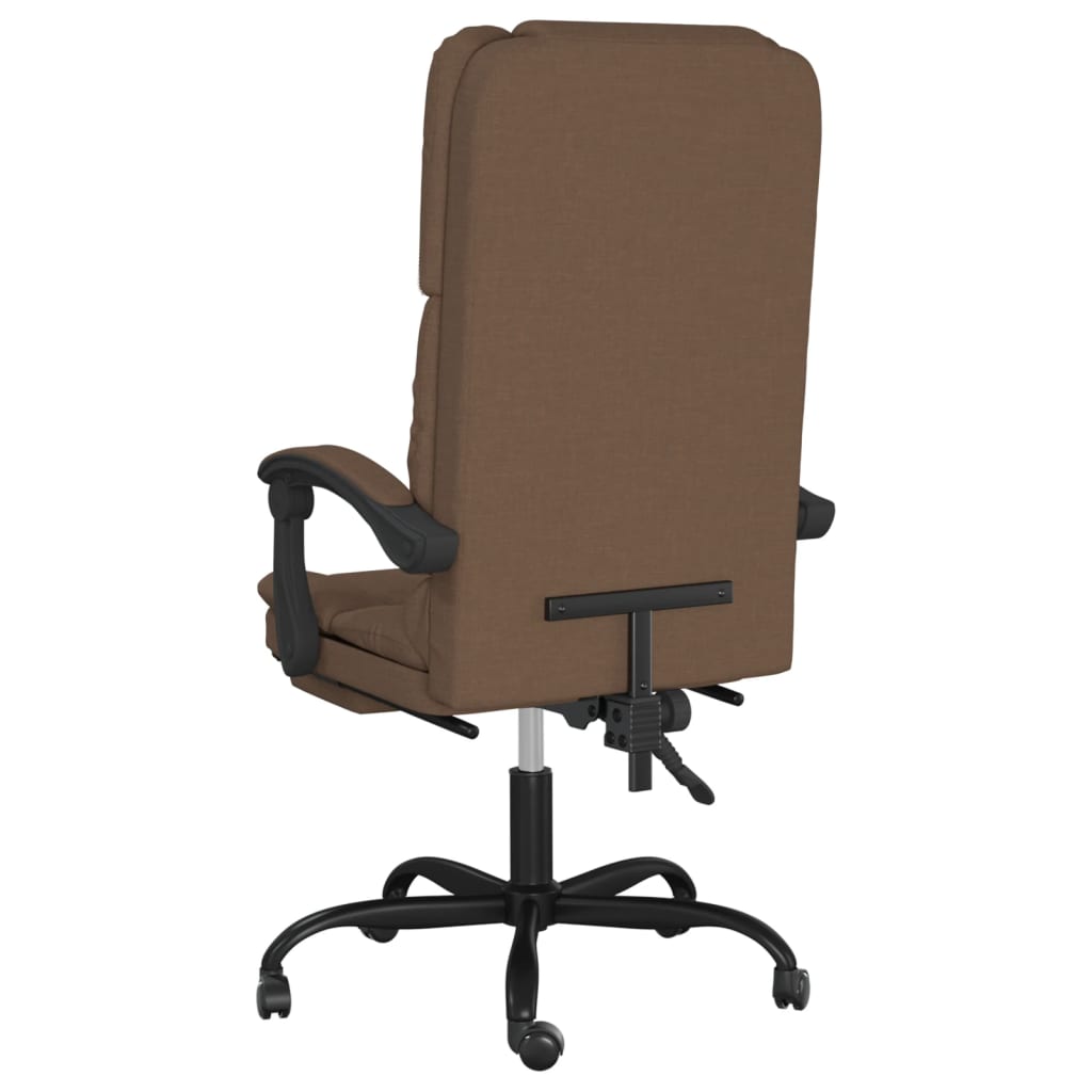 Office Chair with Massage Function Brown Fabric