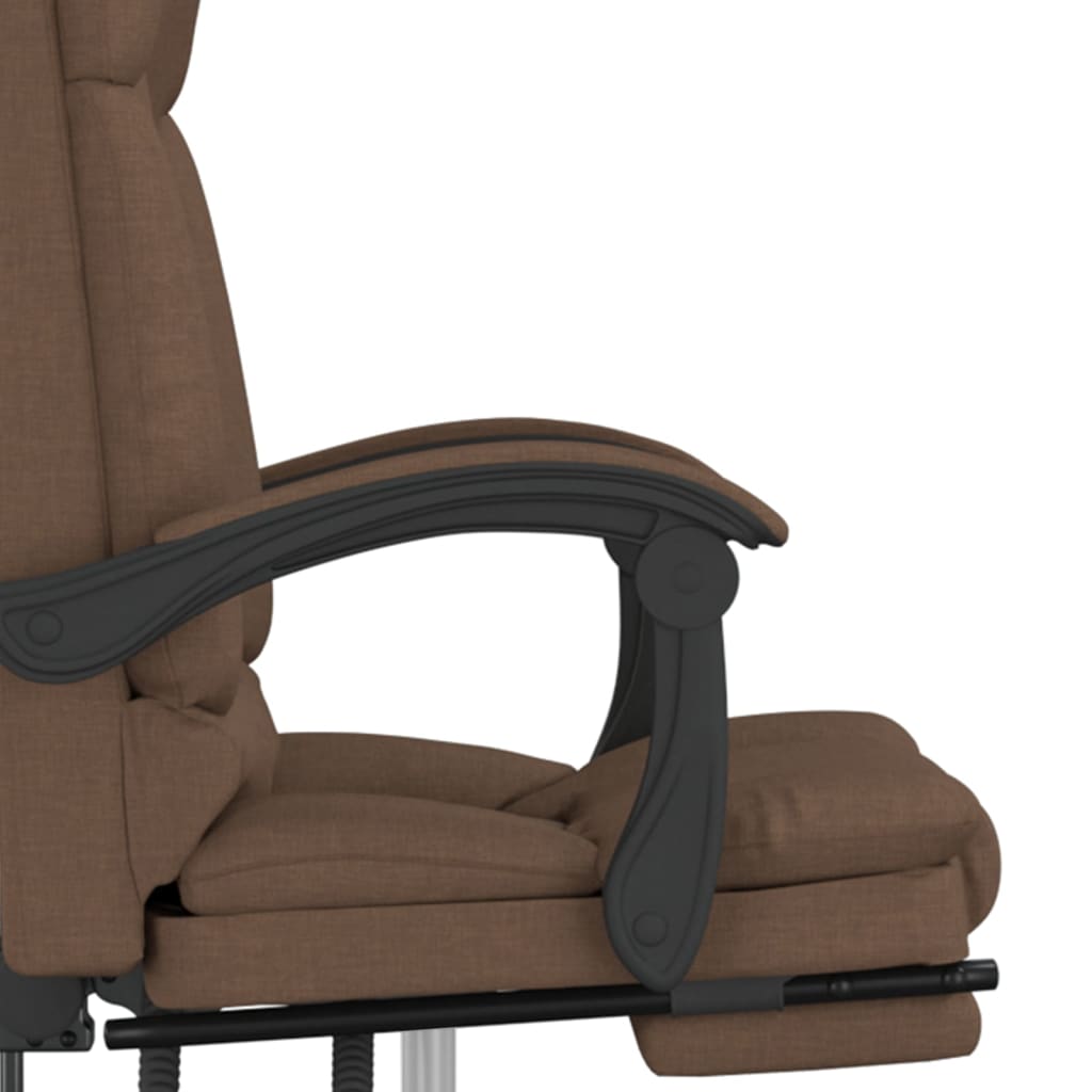 Office Chair with Massage Function Brown Fabric