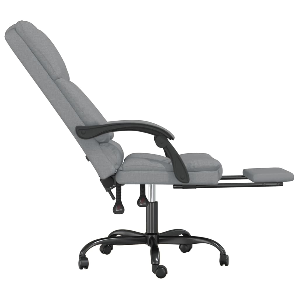 Bürostuhl mit Massagefunktion Hellgrau Stoff