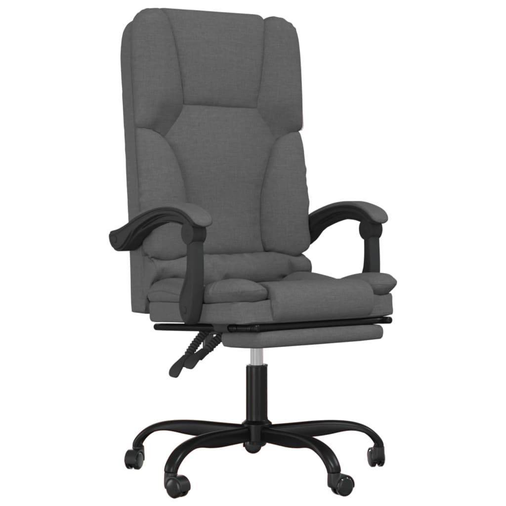 Fauteuil de bureau massant en tissu gris foncé
