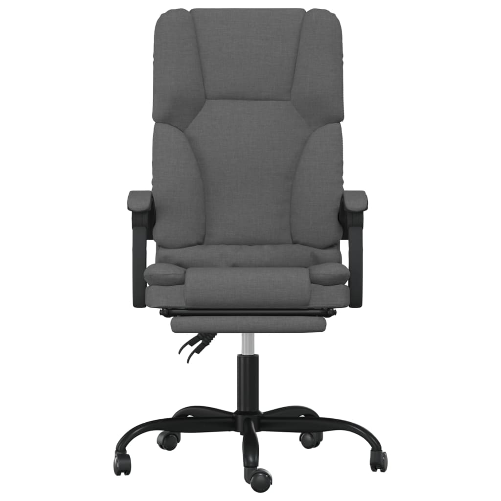Fauteuil de bureau massant en tissu gris foncé
