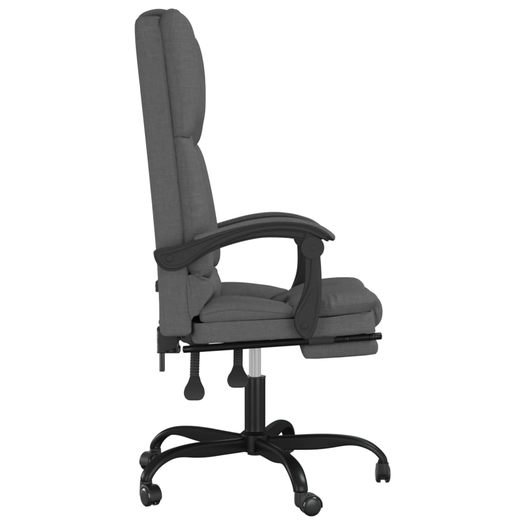 Fauteuil de bureau massant en tissu gris foncé
