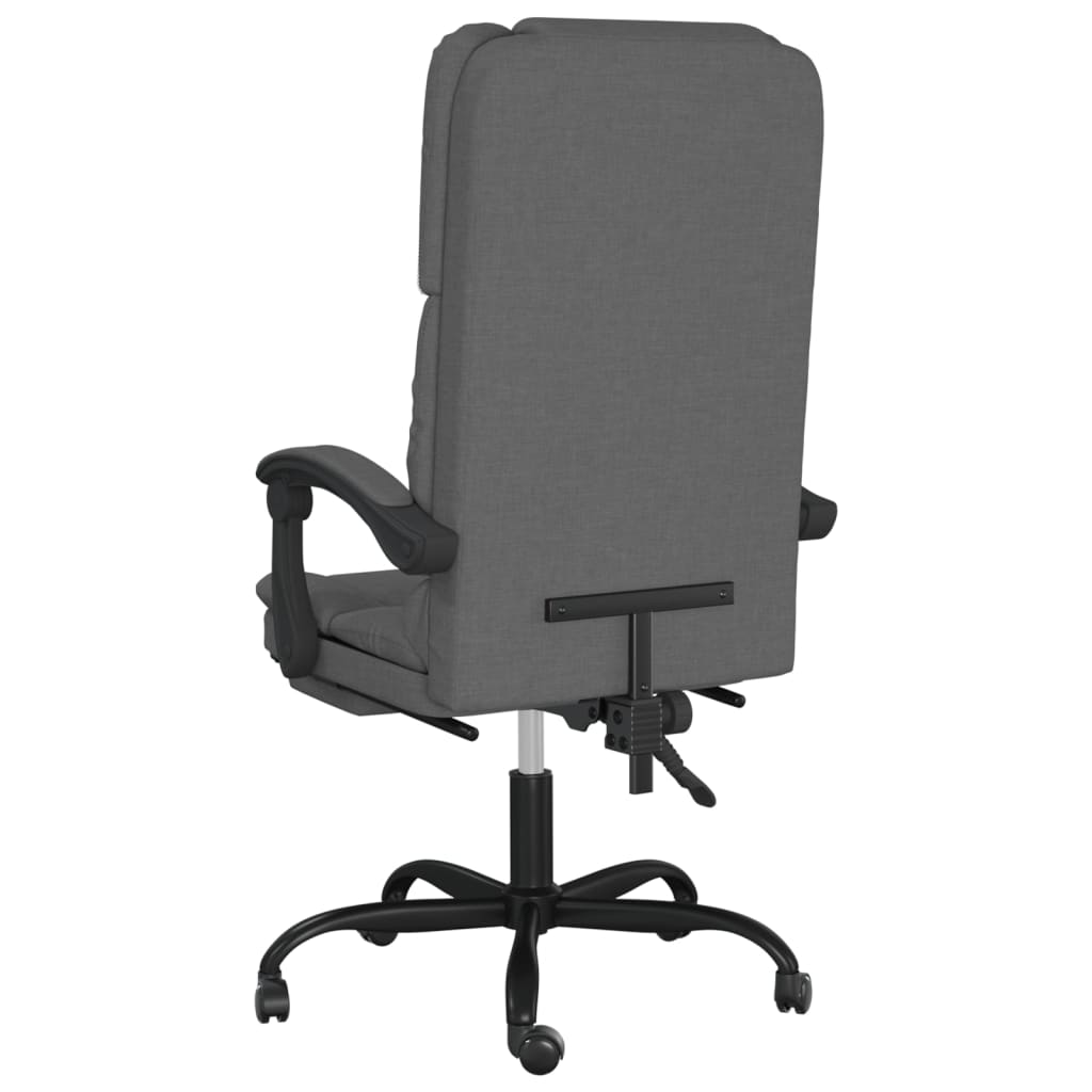 Fauteuil de bureau massant en tissu gris foncé