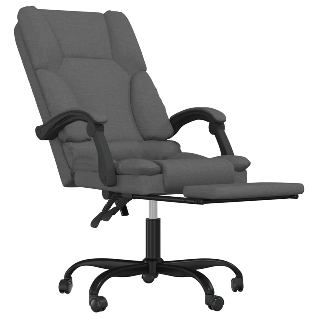 Fauteuil de bureau massant en tissu gris foncé