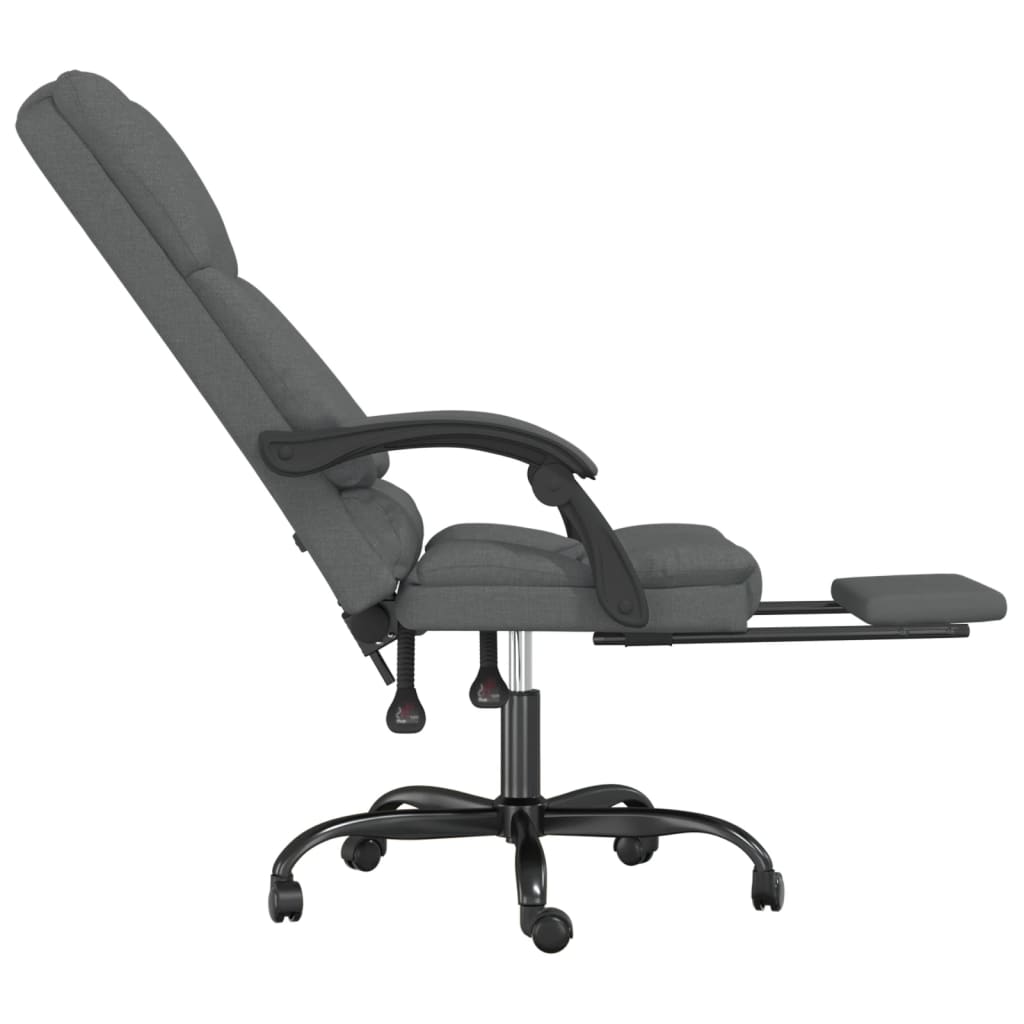 Fauteuil de bureau massant en tissu gris foncé