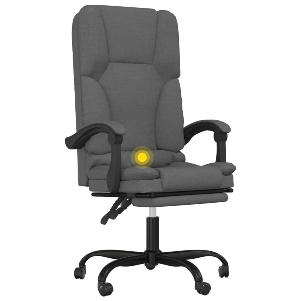Fauteuil de bureau massant en tissu gris foncé
