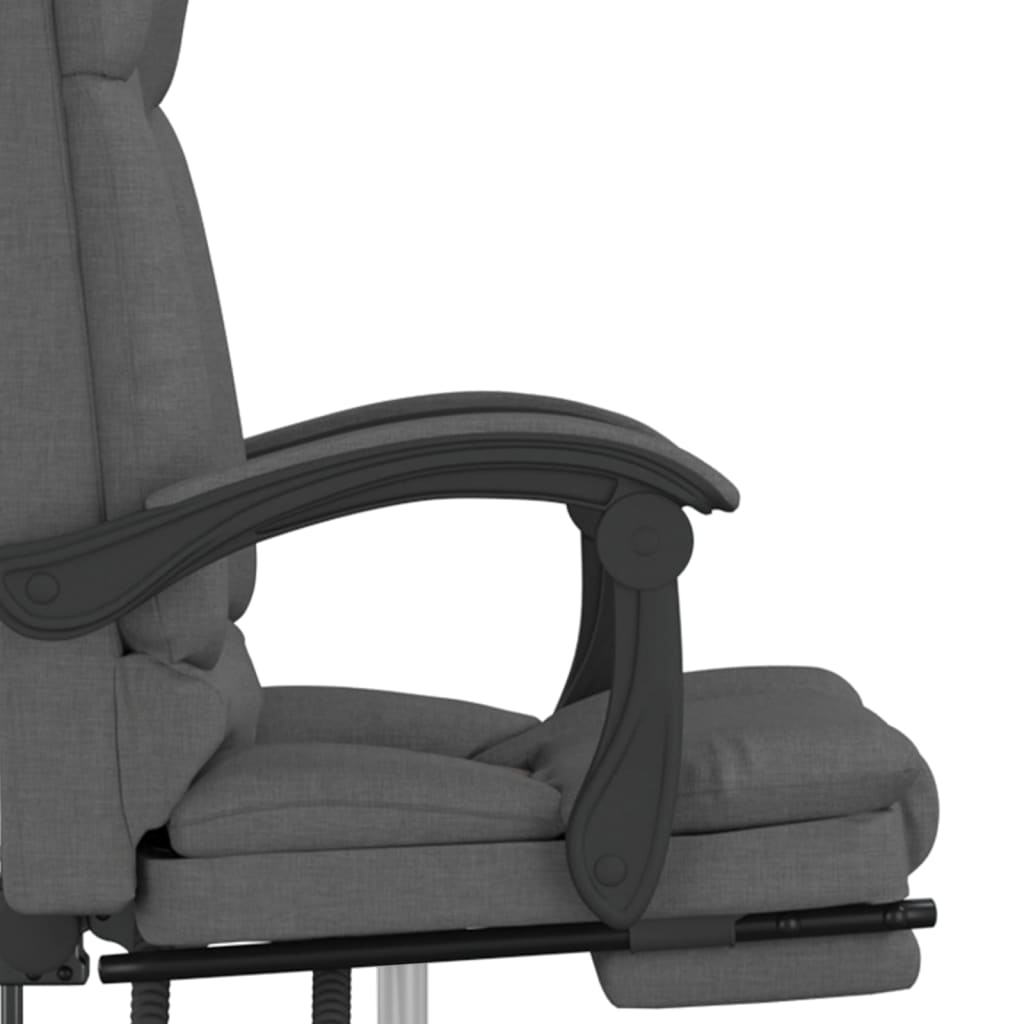 Fauteuil de bureau massant en tissu gris foncé