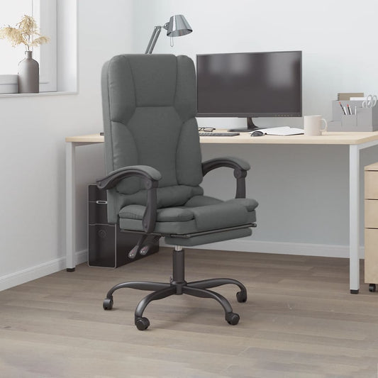 Fauteuil de bureau massant en tissu gris foncé