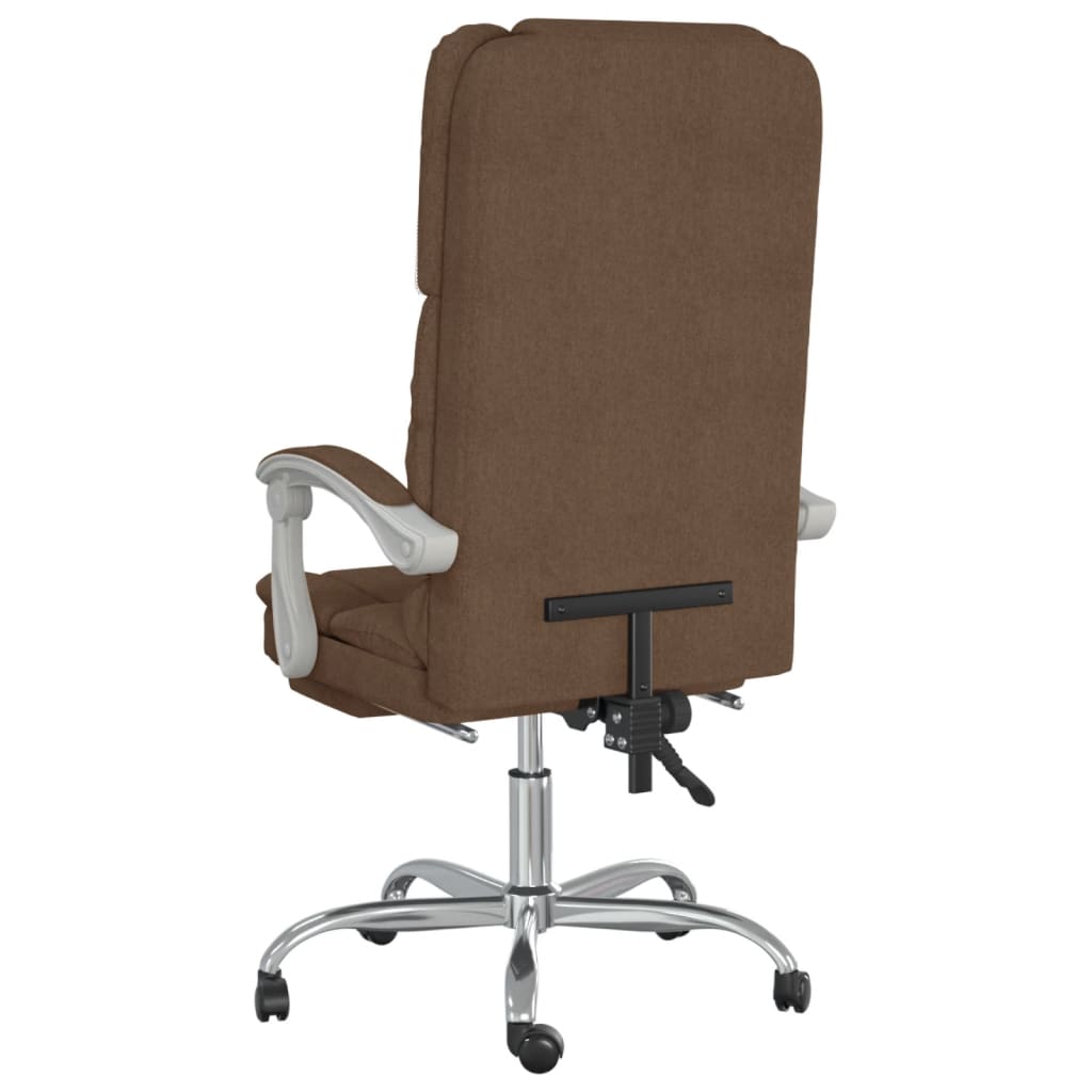 Office Chair with Massage Function Brown Fabric