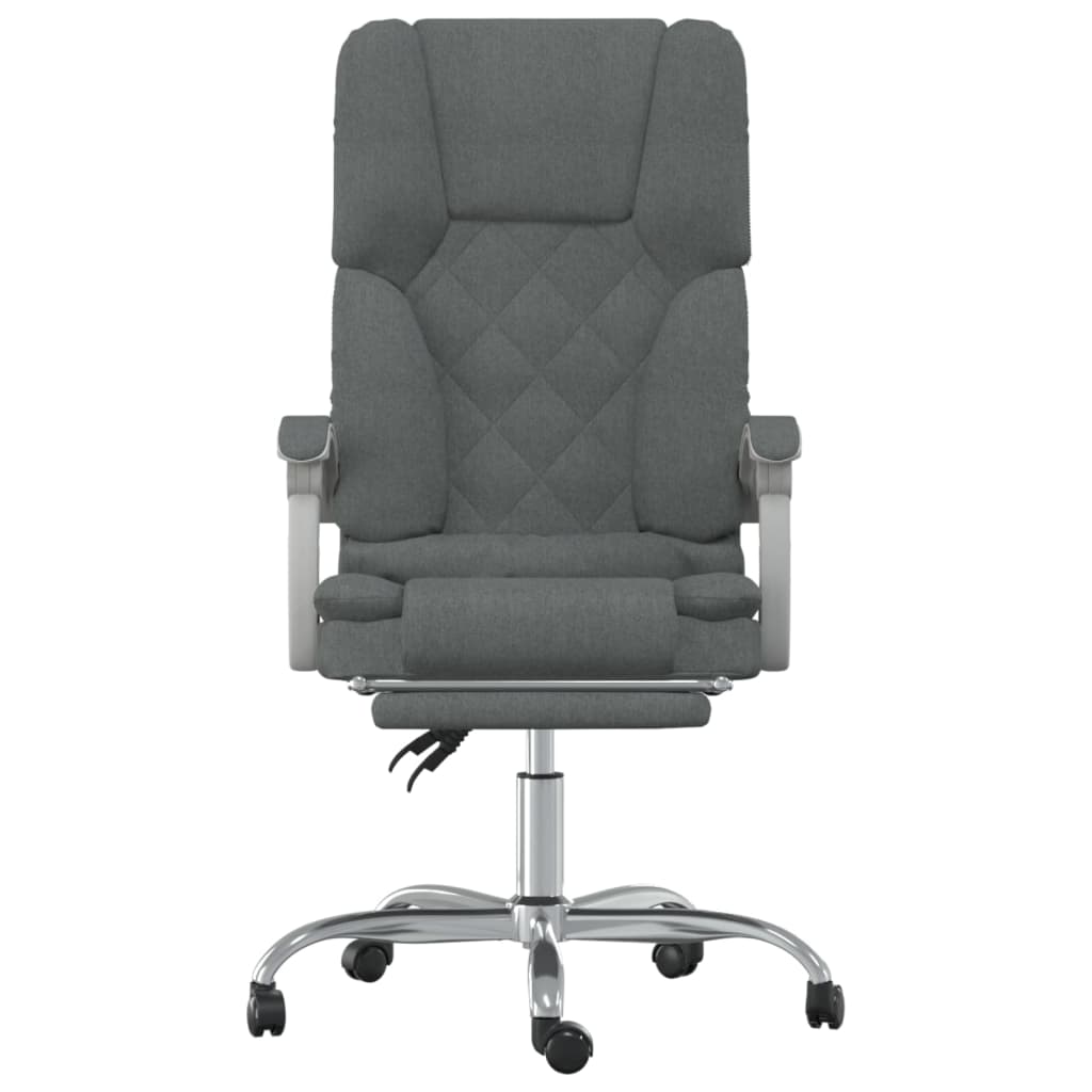 Office Chair with Massage Function Dark Grey Fabric