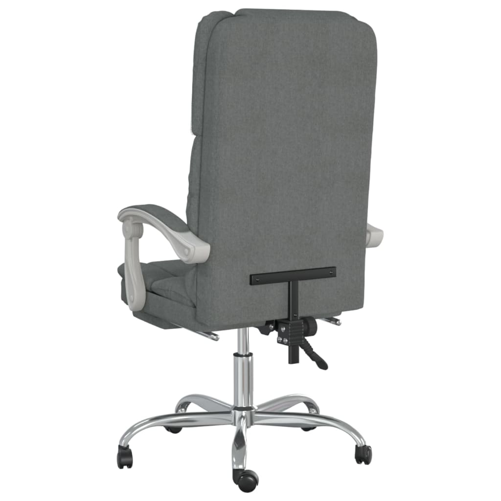 Office Chair with Massage Function Dark Grey Fabric